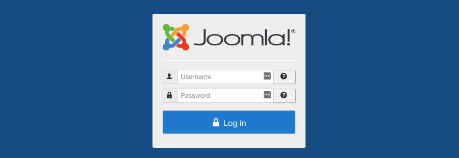 Halaman login Joomla