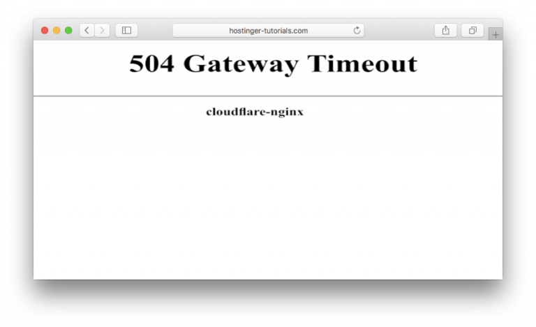 Error 504 gateway time-out di CloudFlare