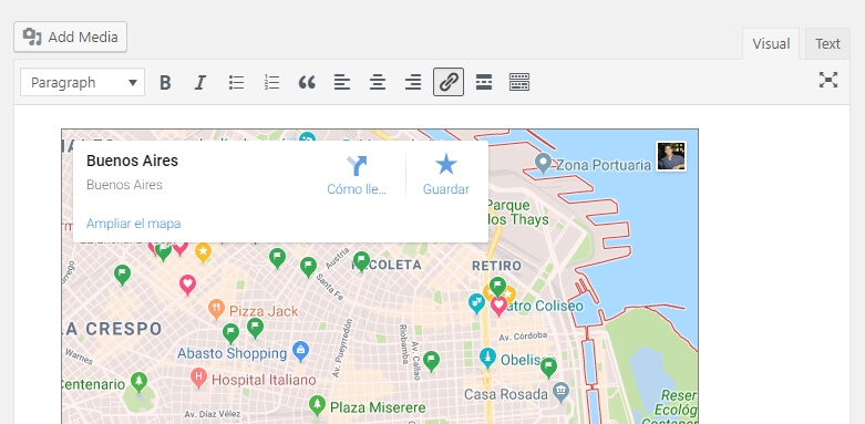 Tab visual untuk melihat pratinjau map