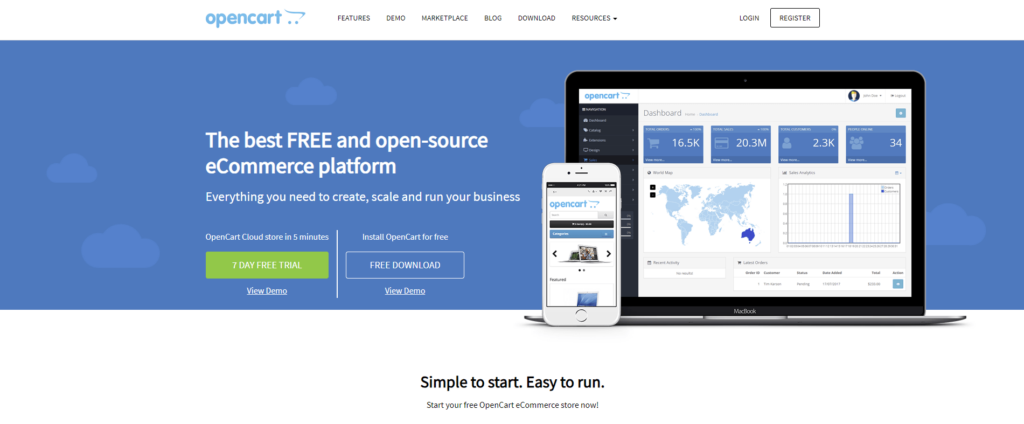 tampilan homepage opencart