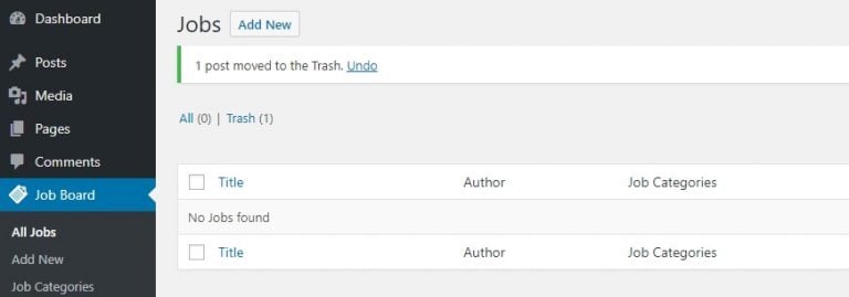Job listing (daftar lowongan pekerjaan)