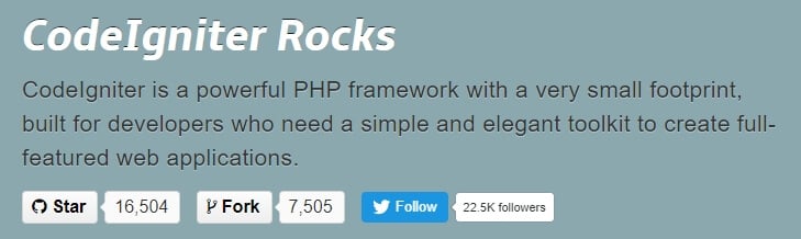 Framework PHP terbaik, CodeIgniter