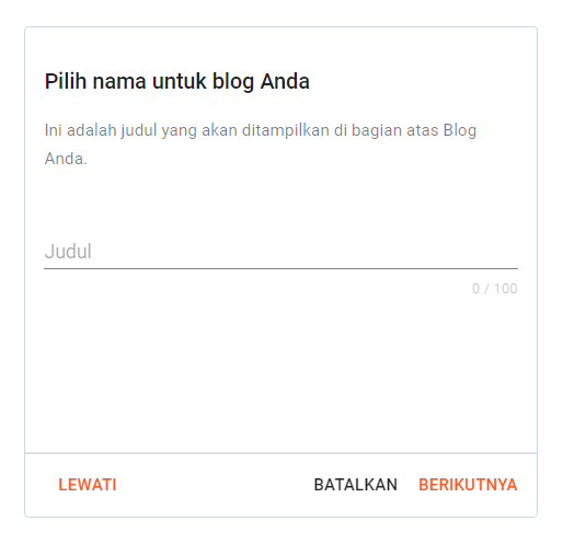 Memilih nama untuk buat Blogspot