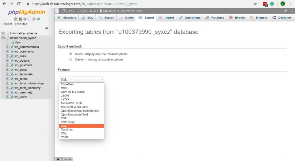 Mengelola database WordPress: membuat backup