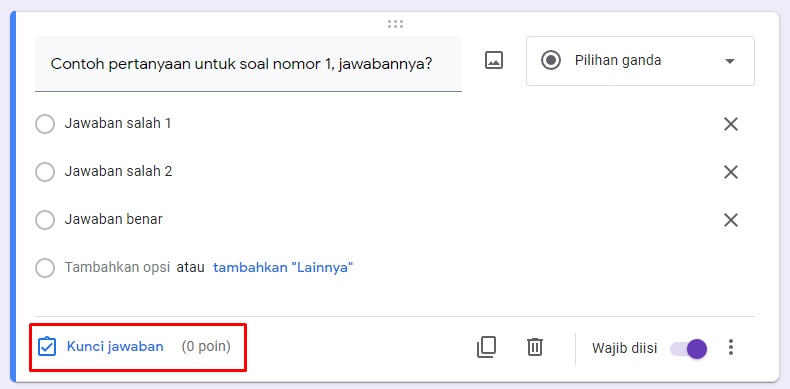 contoh cara membuat kuis di google form