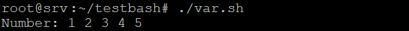 Output perulangan for loop di bash dengan variabel tunggal