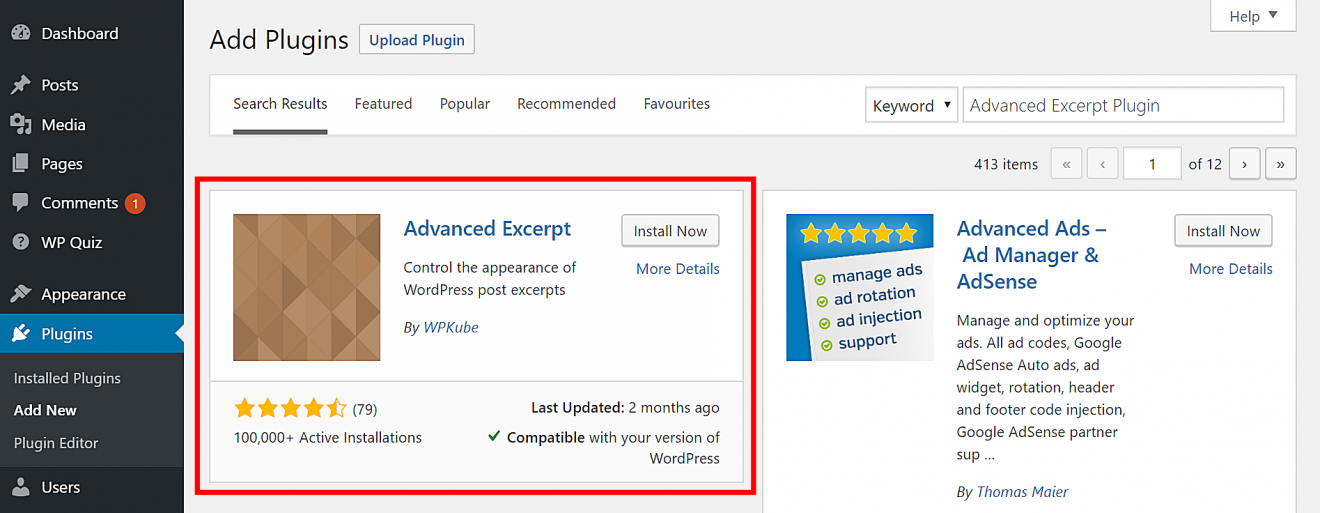 Plugin Advanced Excerpt