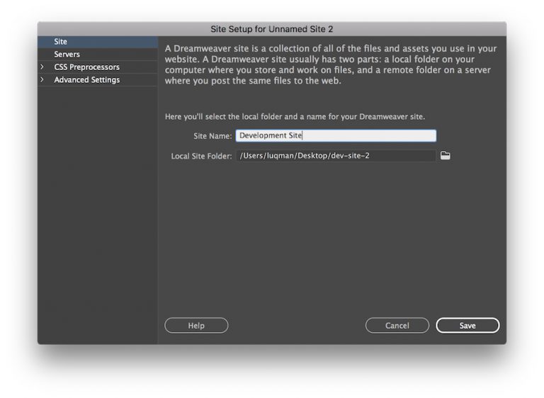 membuat situs baru dan memberi nama