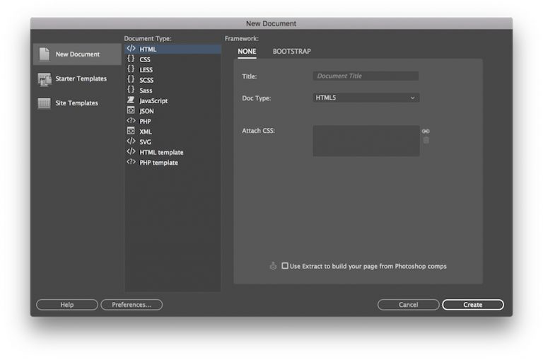 membuat folder baru dreamweaver dan tipe dokumennya
