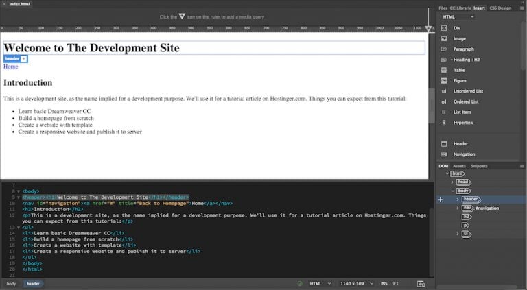 menandai header untuk css