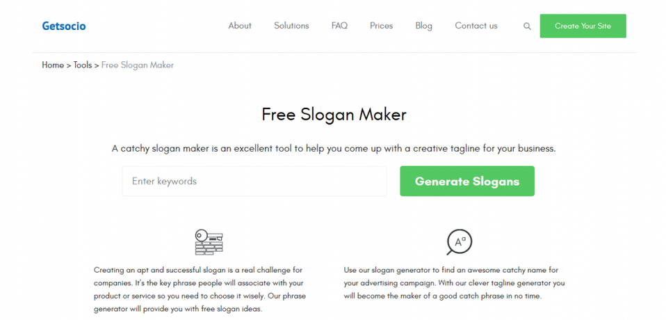 buat slogan dengan getsocio