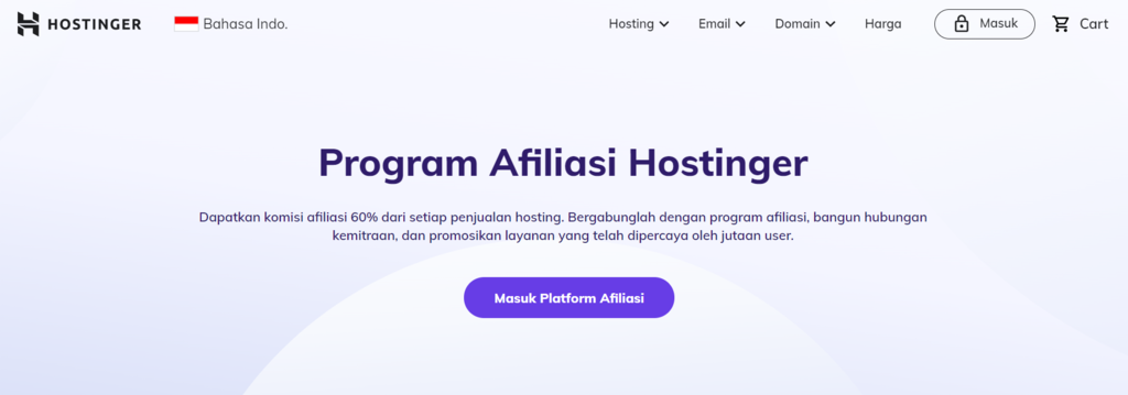 afiliasi hostinger untuk menghasilkan uang dari website
