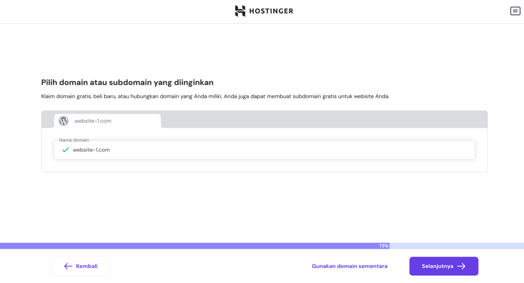 instruksi menghubungkan nama domain dalam onboarding hpanel