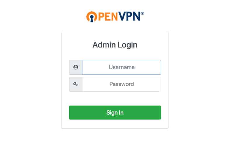 halaman login openvpn