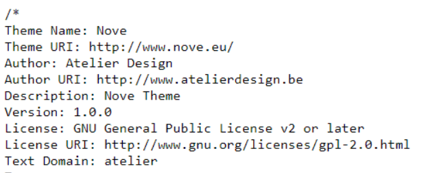 detail tentang tema yang digunakan