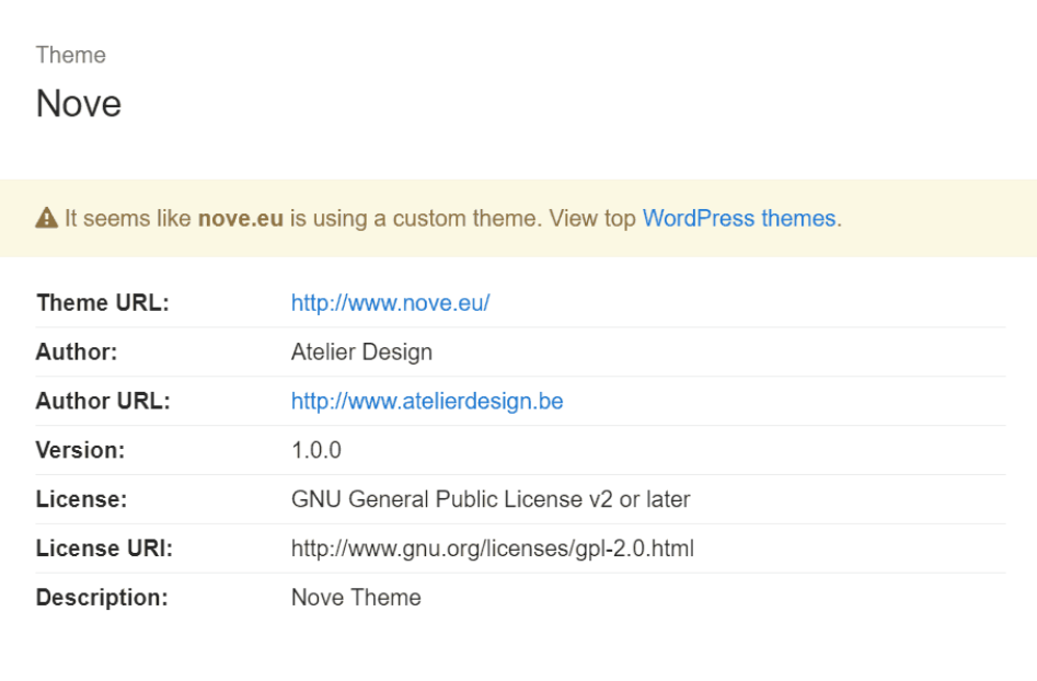 wpdetector what theme by codeinwp