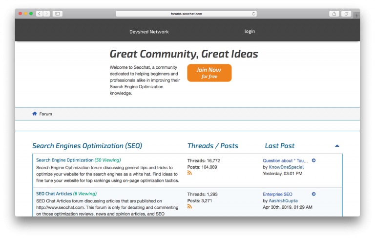 SEO Chat Forum