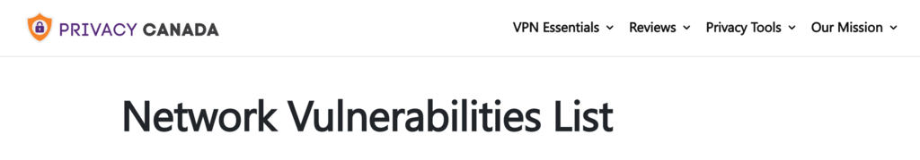 Daftar kerentanan Privacy Canada