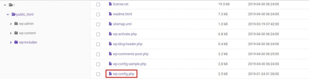 File PHP wp config