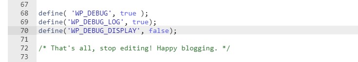 Menyembunyikan eror di tampilan wp debug