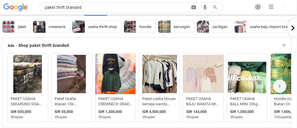 Paket thrift untuk usaha rumahan menjanjikan