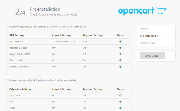 Halaman pre-installation