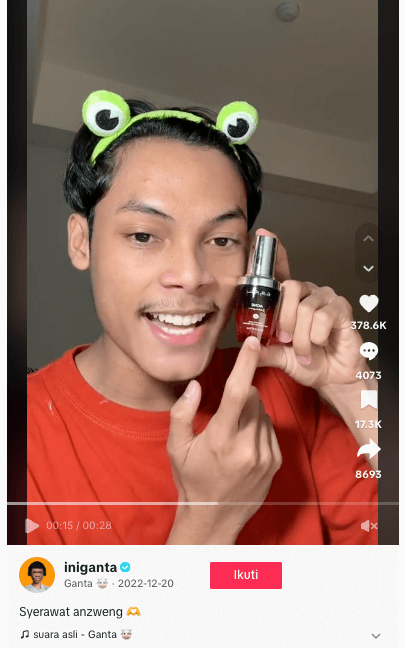 tampilan video kerja sama dengan influencer di tiktok