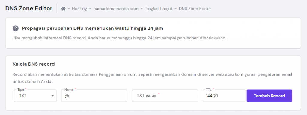 dns zone editor hostinger