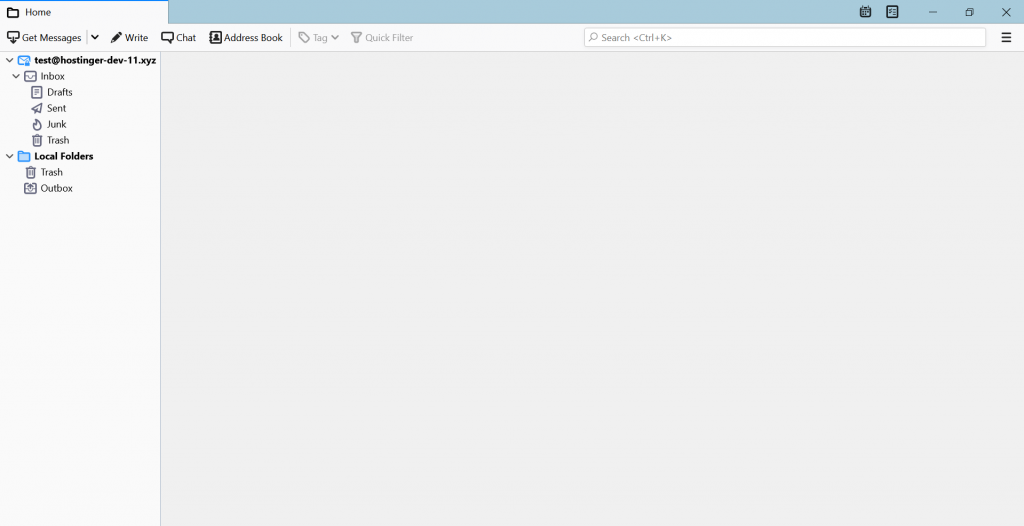 jendela aplikasi thunderbird