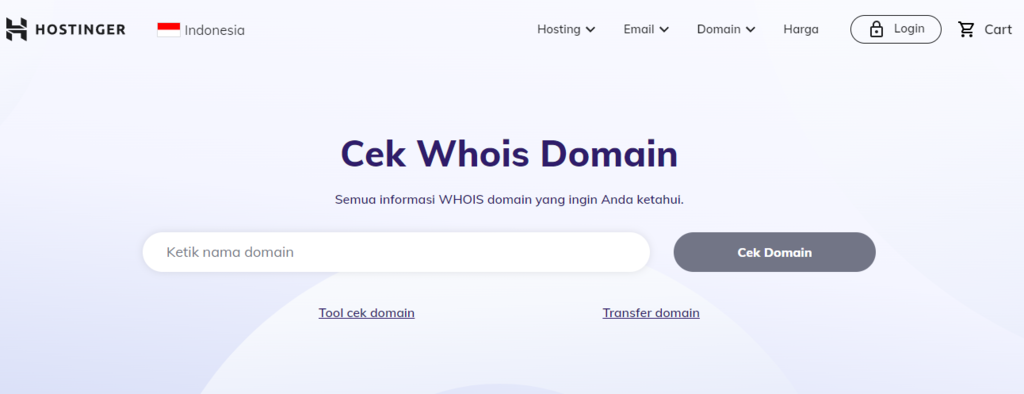 penyedia layanan whois hostinger