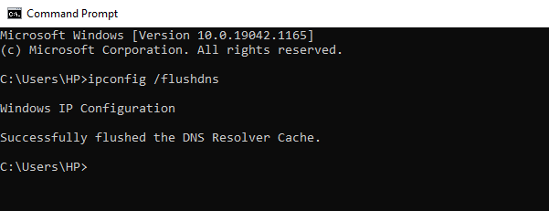 flush dns command prompt berhasil