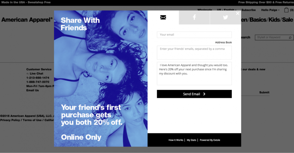 program referral american apparel