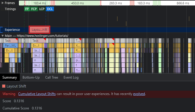 pengalaman pergeseran layout