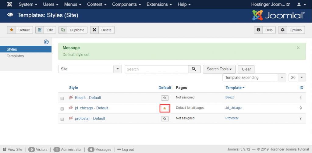 Ikon Star template Joomla
