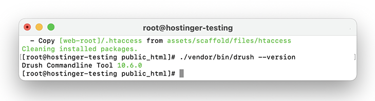 Instalasi Drush berhasil
