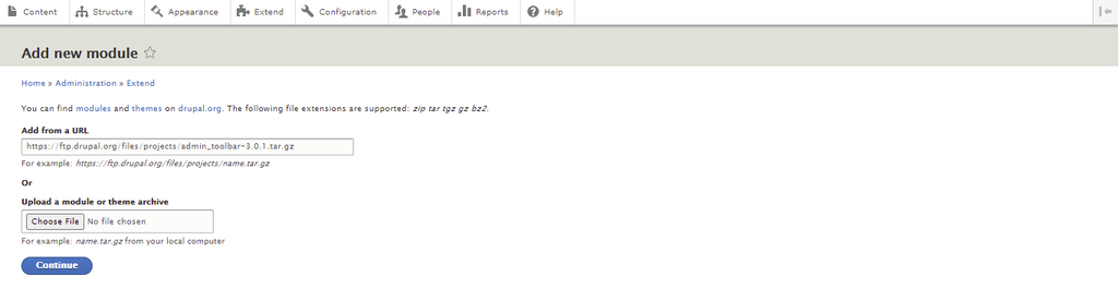 Menambah module baru Drupal