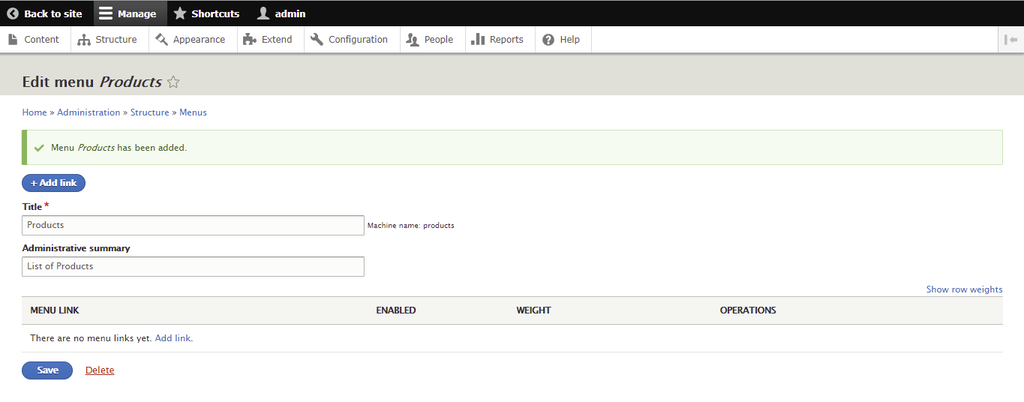 Mengedit menu Drupal