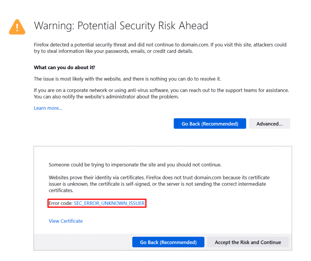 sec_error_unknown_issuer di mozilla firefox