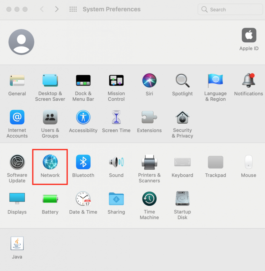 preferensi jaringan di macos