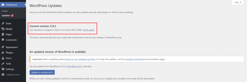 proses downgrade berhasil yang menunjukkan versi lama