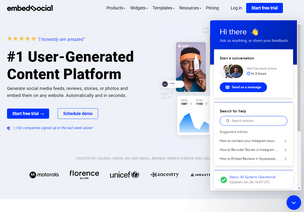 Tombol feedback EmbedSocial