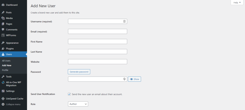 Menambah author baru pada WordPress