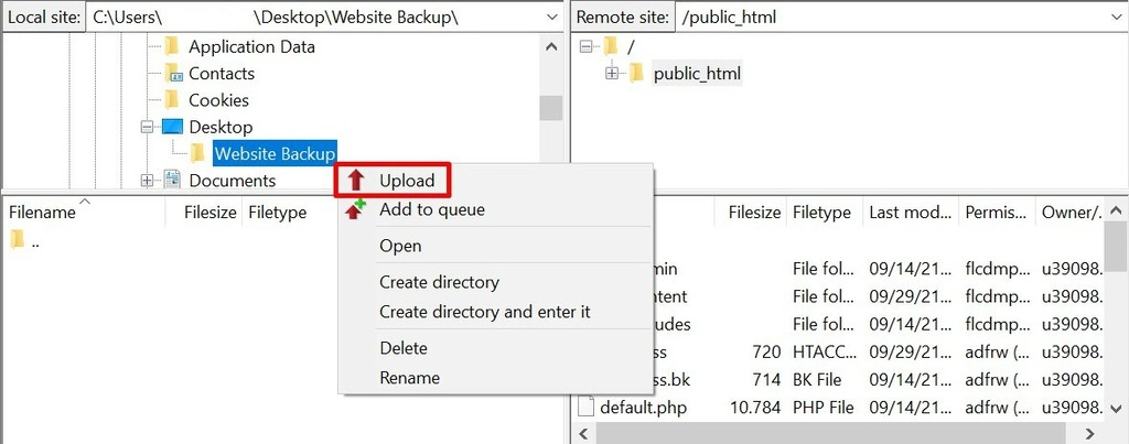 mengupload file website dari komputer ke server menggunakan filezilla