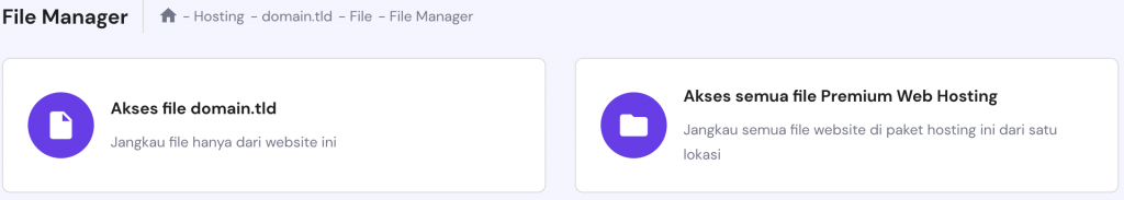 Menu Akses file website di halaman File Manager hPanel