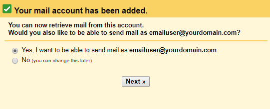 email domain berhasil ditambahkan ke gmail