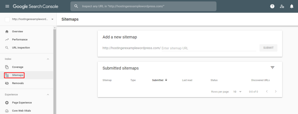 sitemap google search console
