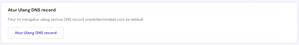 tombol untuk mengatur ulang dns record di hpanel