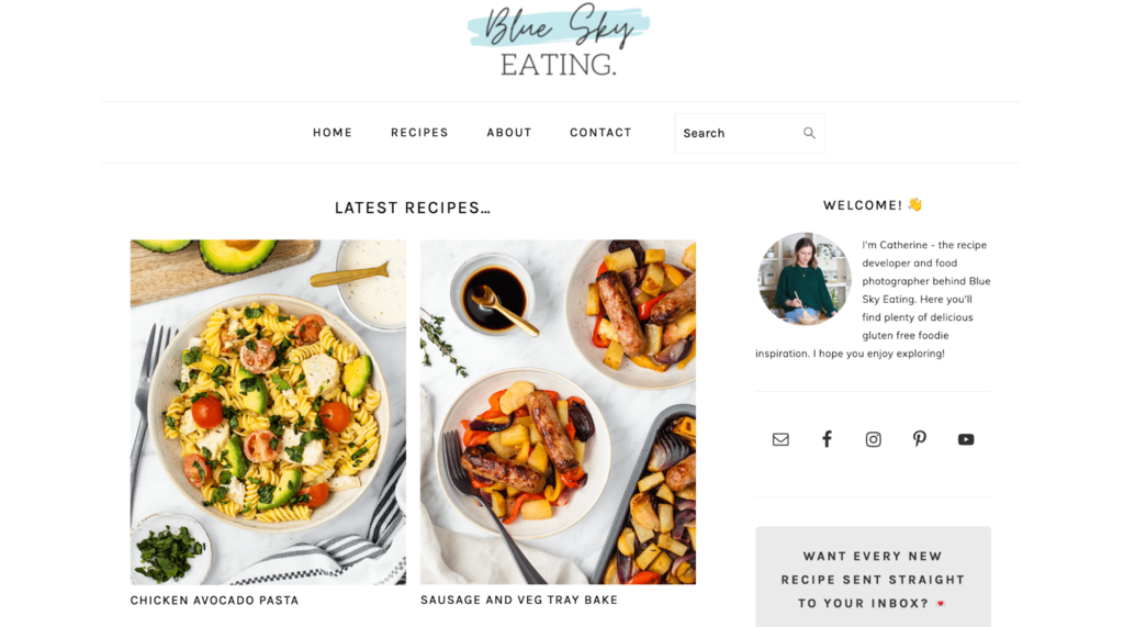 contoh blog pribadi terbaik Blue Sky Eating