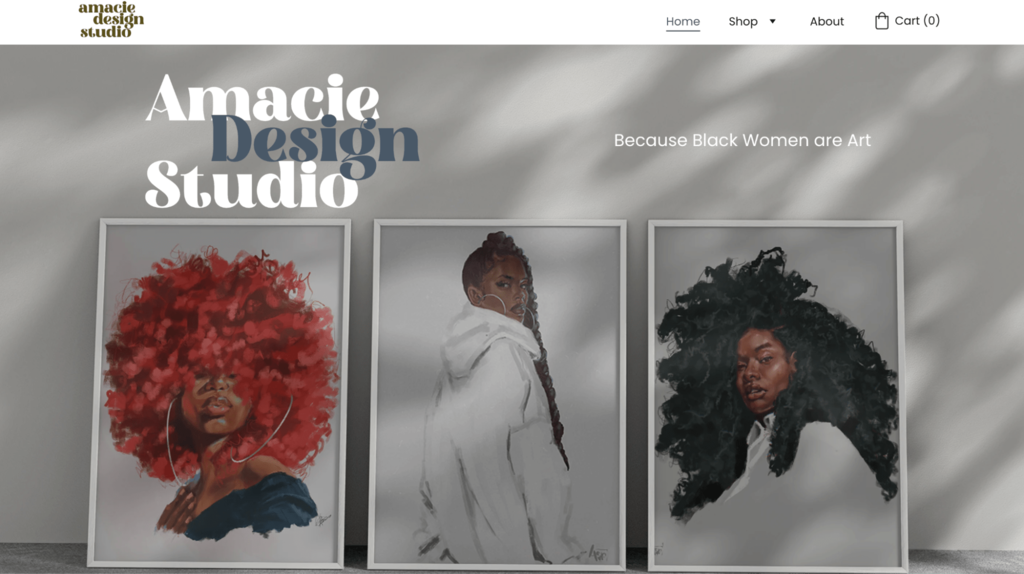 contoh website pribadi sederhana Amacie Design