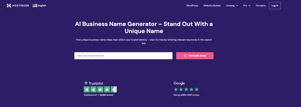 hostinger business name generator